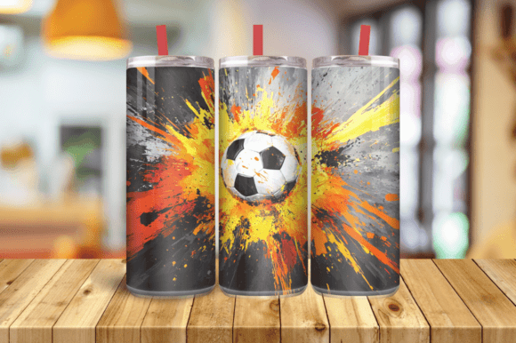 A Bold Orange Soccer Ball Graphics Asset for Tumbler Wraps & Beyond