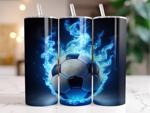A Soccer Ball Tumbler Wrap Graphics Asset for Sports Fans