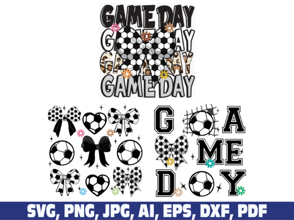 Game Day Soccer Ball Coquette Bow: A Versatile Graphics Craft Asset