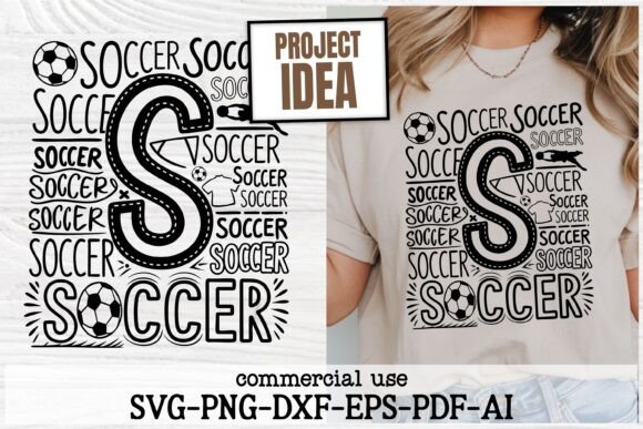 Soccer Typography Graphic for Crafts & Commercial Use