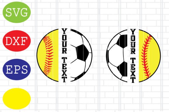 Split Name Baseball and Soccer Ball SVG for Crafts and Graphics